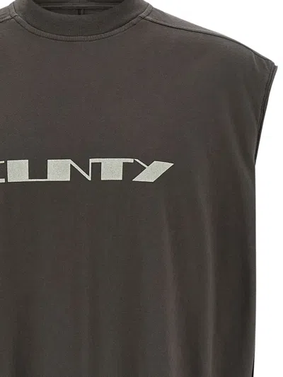 Rick Owens Drkshdw Graphic Print Sleeveless Top With Back Seam In Brown