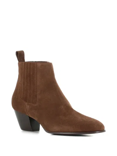 Sergio Levantesi 55mm Suede Ankle Boots In Brown