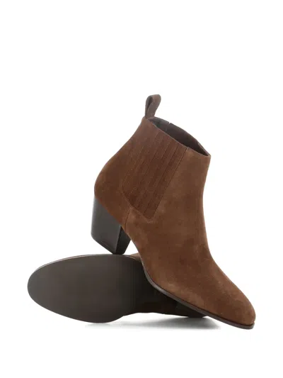 Sergio Levantesi 55mm Suede Ankle Boots In Brown