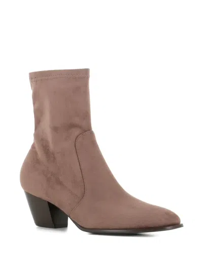 Sergio Levantesi 60mm Pointed-toe Suede Boots In Brown