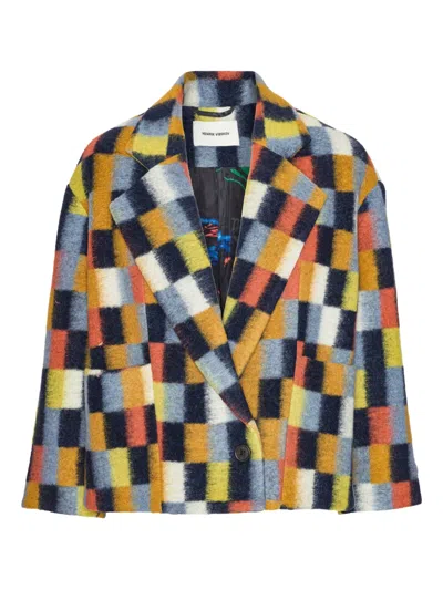 Henrik Vibskov Brushed Square-pattern Jacket In Black