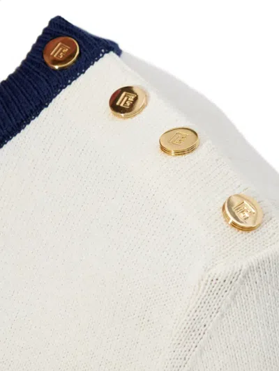 Balmain Striped Crew Neck Long Sleeve Sweater In Multi