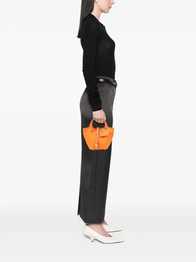 Pre-owned Hermes 2022 Toile Goeland And Swift Cargo Picotin Lock 18 Handbag In Orange