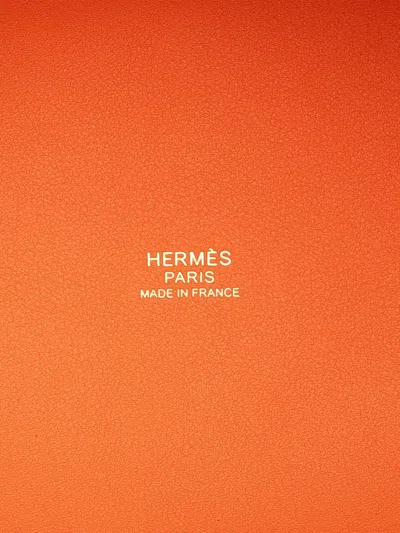 Pre-owned Hermes 2022 Toile Goeland And Swift Cargo Picotin Lock 18 Handbag In Orange