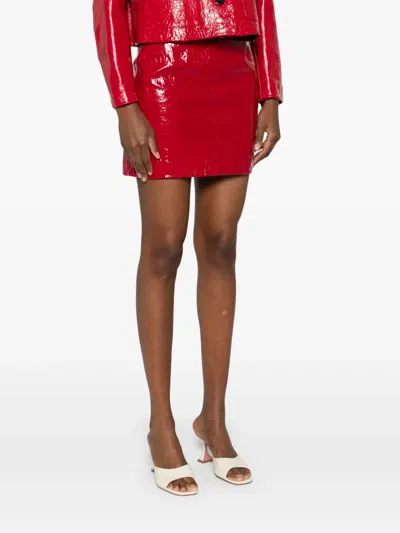 皮质迷你半身裙