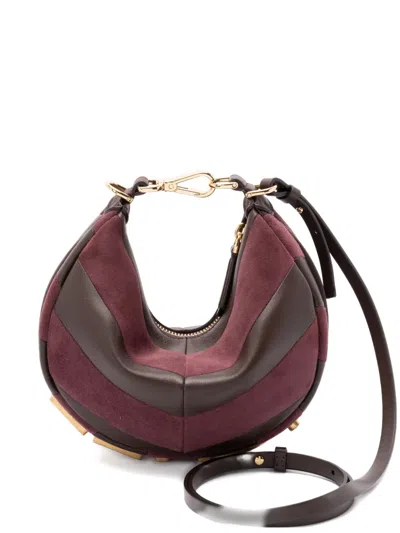 Fendi Mini-bag In Leather And Suede With Two-tone Inlay In Red