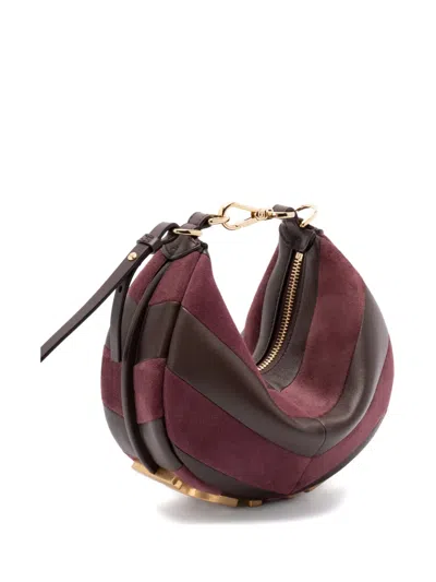 Fendi Mini-bag In Leather And Suede With Two-tone Inlay In Red