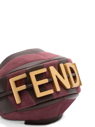 Fendi Mini-bag In Leather And Suede With Two-tone Inlay In Red
