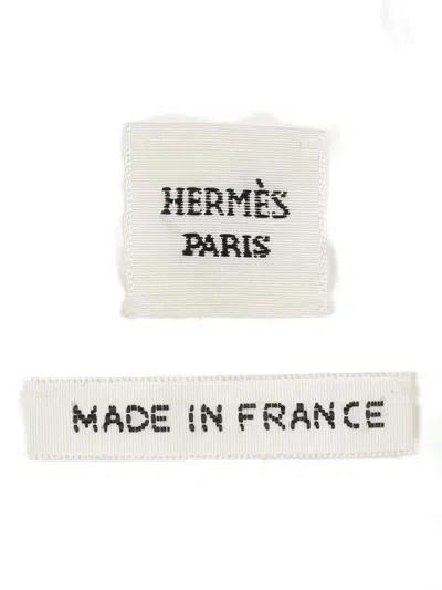 Pre-owned Hermes Tie-waist Shirt Dress In White