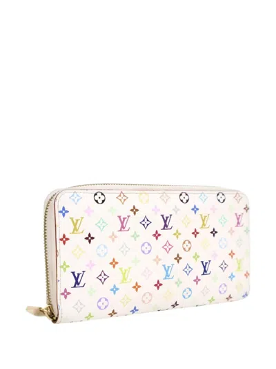 Pre-owned Louis Vuitton 2016 Monogram Multicolore Zippy Wallet Long Wallets In White