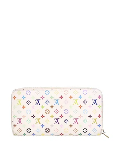 Pre-owned Louis Vuitton 2016 Monogram Multicolore Zippy Wallet Long Wallets In White