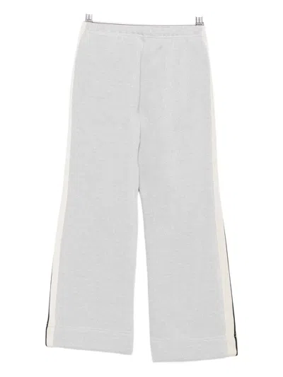 Palm Angels Kids Logo-print Track Pants In Gray