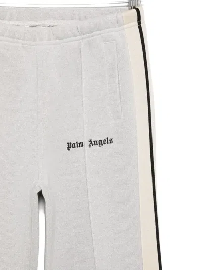 Palm Angels Kids Logo-print Track Pants In Gray