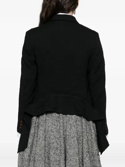 Comme Des Garçons Draped Panel Twill Jacket In Black