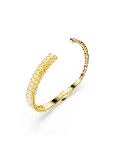 Swarovski Swaroski Matrix Gold-tone Plated Bangle In Multi