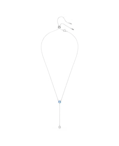 Swarovski Stilla Attract Rhodium Plated Y Necklace In Silver