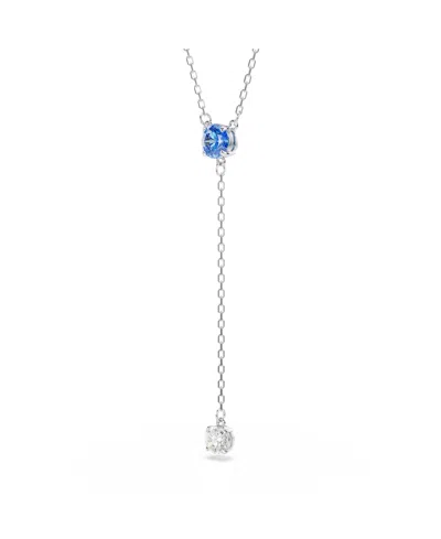 Swarovski Stilla Attract Rhodium Plated Y Necklace In Silver
