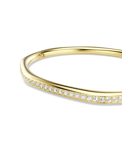 Swarovski Dextera Pave Crystal Geometric Bangle Bracelet In Gold