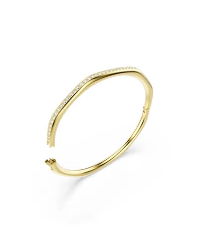 Swarovski Dextera Pave Crystal Geometric Bangle Bracelet In Gold