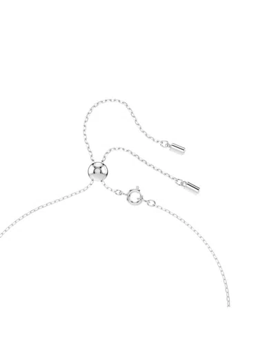 Swarovski Stilla Attract Rhodium Plated Y Necklace In Silver