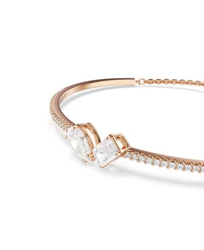 Swarovski Mesmera Rose Gold-tone Plated Mixed Cuts Bangle In Gold