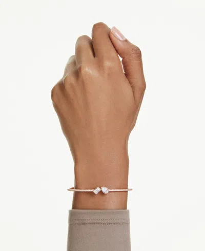 Swarovski Mesmera Rose Gold-tone Plated Mixed Cuts Bangle In Gold