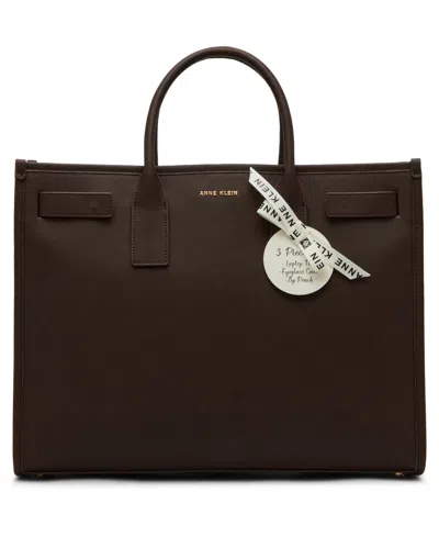 Anne Klein Women's 3 Piece Work Tote Bag Gift Set In Brown