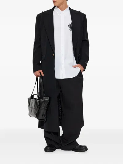 Balmain Emblem Buttoned Shirt In White