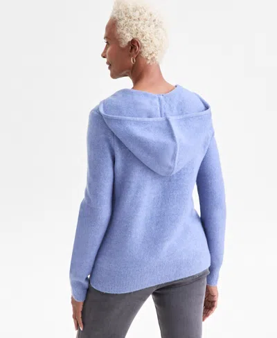 Style & Co Style Co Womens Luxsoft Split Neck Hoodie Pxs 4x Macys Exclusive In Blue