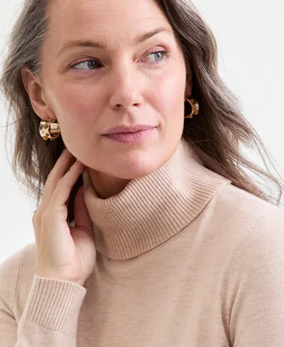 Style & Co Women's Long-sleeve Turtleneck Sweater, Created For Macy's In Pink