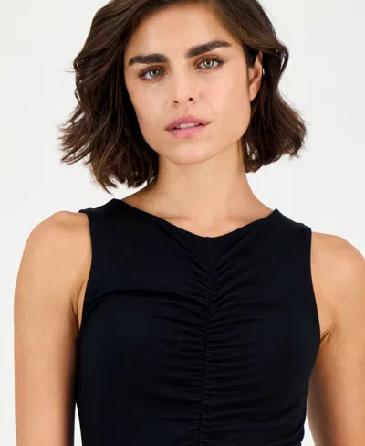 Inc International Concepts Women's Ruched Sleeveless Top, Macy's Exclusive In Black