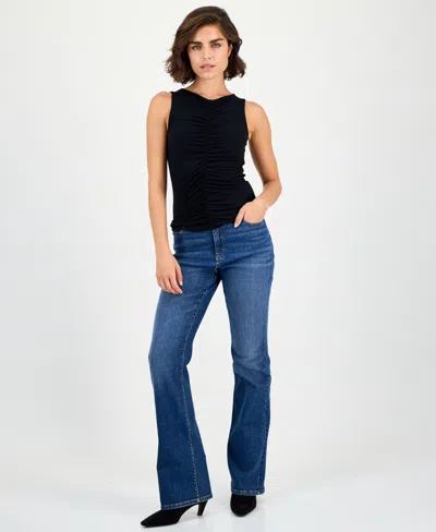 Inc International Concepts Women's Ruched Sleeveless Top, Macy's Exclusive In Black