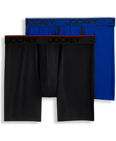 Jockey Men's 2-pack Chafe-proof Micro Boxer Briefs In Blue