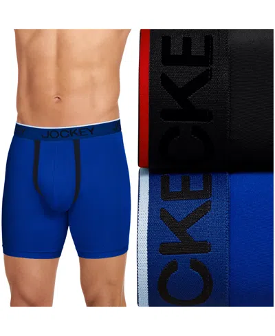 Jockey Men's 2-pack Chafe-proof Micro Boxer Briefs In Blue