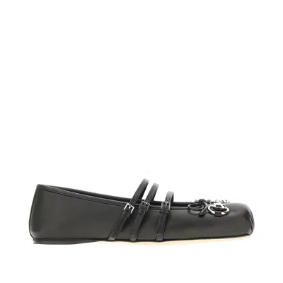 Gucci Ppa Leather Ballet Flats With Horsebit In Black