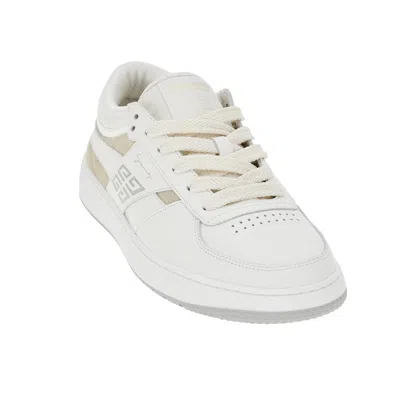 Givenchy G Move Low Top Leather Sneakers In White