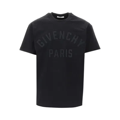 Givenchy Black T-shirt With Maxi Logo On The Front In Cotton Man