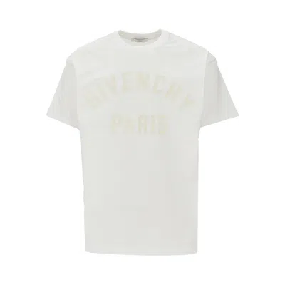 Givenchy White T-shirt With Maxi Logo On The Front In Cotton Man In White