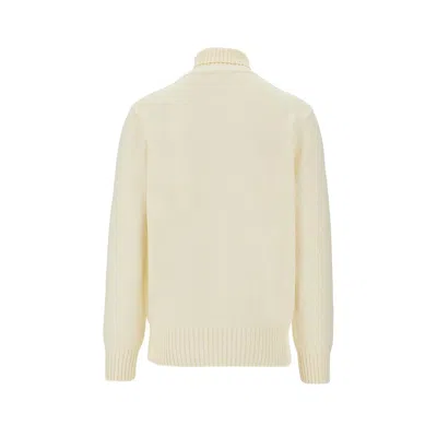 Givenchy Cotton Turtleneck Sweater Ribbed Cuffs In Neutral