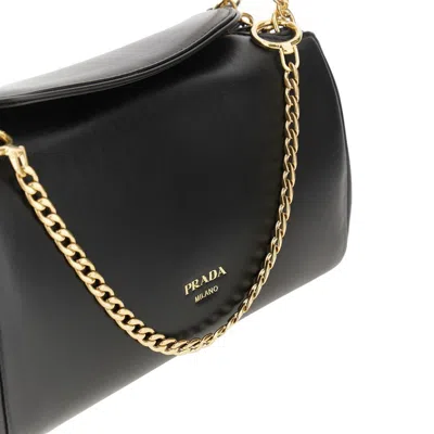 Prada Tumulte Small Chain-strap Leather Shoulder Bags In Black