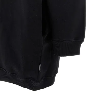 Mm6 Maison Margiela Mm6 By Maison Margiela Off-shoulder Black Sweatshirt Dress With Cozy Hood In Black