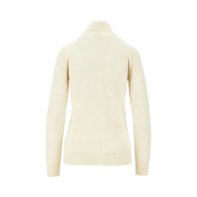 Mm6 Maison Margiela Mm6 By Maison Margiela Cream Virgin Wool Turtleneck Sweater In White