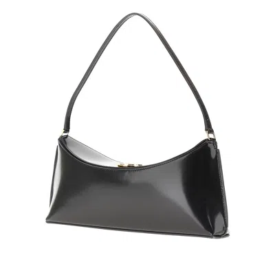 Jacquemus Le Calisso Black Shoulder Bag With Engraved Snap Button In Leather In Black