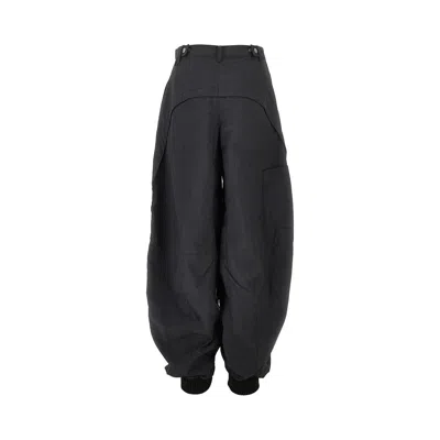 Jacquemus Relaxed Balloon Trousers Zipper Pockets In Black