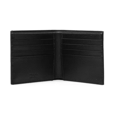 Prada Saffiano Leather Billfold Wallet In Black