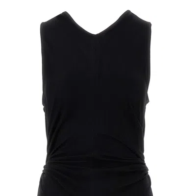 Bottega Veneta Long Dress In Viscose Jersey With Knot Ring In Black