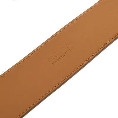 Prada Leather Belt With Triangle Logo In Brown