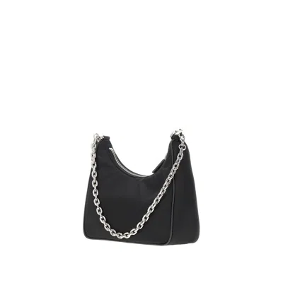 Prada Re-edition Shoulder Bag Chain Strap In Black