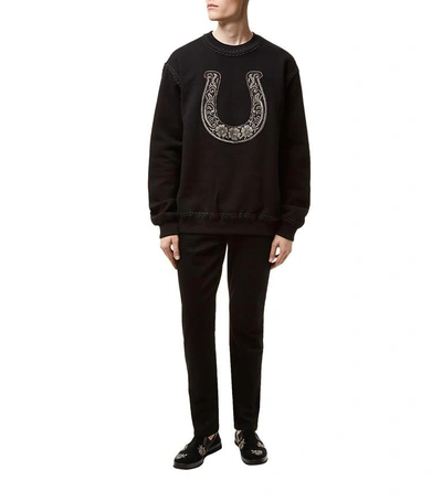 Shop Dolce & Gabbana Embroidered Horseshoe Sweatshirt