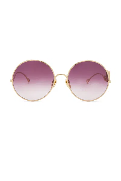Chloé Gold-tone Round-frame Sunglasses In Multi